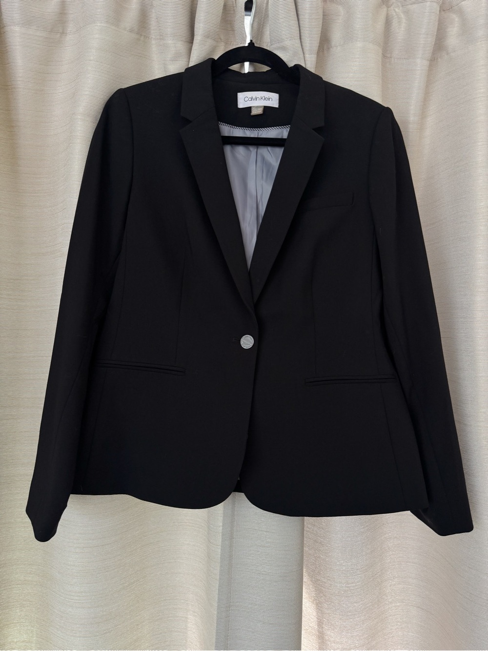 Calvin Klein Black Single-Button Tailored Blazer